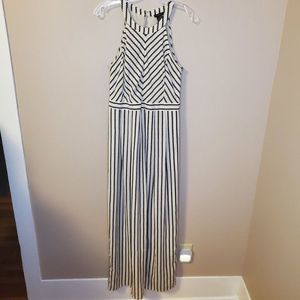 Size 4 Ann Taylor Nautical Black Ivory Rope Ivory Dress